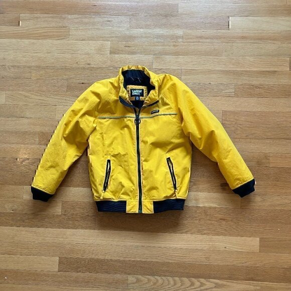 Boys Lands End Jacket Size M in Yellow/Navy - Picture 1 of 8